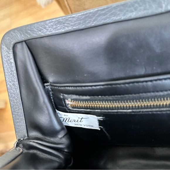 Vintage Merit New York Leather Gray Bag - Picture 15 of 16